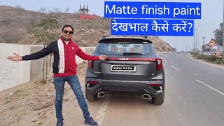 Washing Cleaning and Maintaining X Line KIA Seltos 2024 Matte Finish Graphite Paint Hydrowash Alwar [upl. by Eidak]