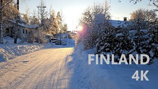 🇫🇮 4K Relaxing Snowy Walk in Espoo Finland 15° [upl. by Stortz]