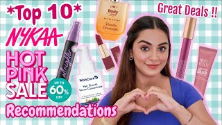 TOP 10 NYKAA HOT PINK SALE RECOMMENDATIONS  Best Deals On Makeup Hair Care amp More [upl. by Ion]