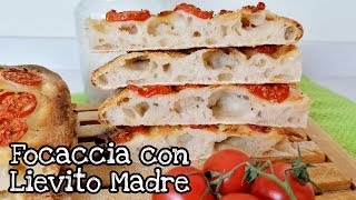 Focaccia con lievito madre e pomodorini croccante leggera e alveolata [upl. by Shanan463]