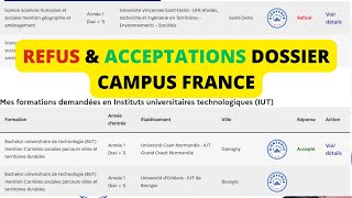 RÉPONSES DES UNIVERSITÉS SUR CAMPUS FRANCE 2023 ACCEPTATIONS amp REFUS [upl. by Icak]