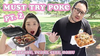 MUST TRY POKE SPOTS Pt2  Central Oahu HAWAII Poke Bowl Poke Nachos Okazuya [upl. by Im788]