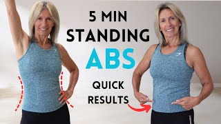 Melt Belly Fat amp Get A Slimmer Waist In 5 Mins  Standing Abs Routine [upl. by Ffilc]