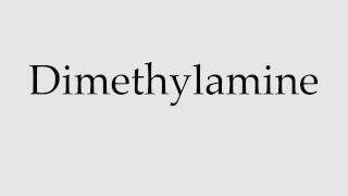 How to Pronounce Dimethylamine [upl. by Zenobia72]