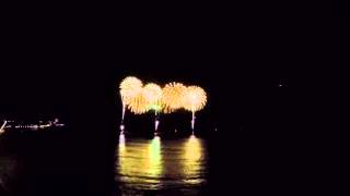 2016 Honolulu Festival Nagaoka Fireworks from the Outrigger Waikiki Beach Resort [upl. by Naor398]