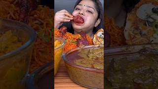 ASMR eating spicy chicken kaleji currty and veg maggi butter chicken pizza tandoori chicken [upl. by Balthasar683]