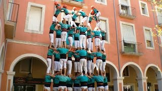 Castellers de Vilafranca  Primer 10d7  Dia del Graller 2015 [upl. by Esinwahs]