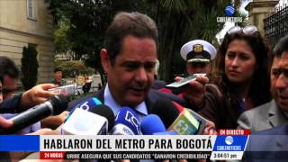 Reunión entre Santos y Peñalosa tuvo como tema central El Metro de Bogotá [upl. by Latia]