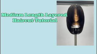 Medium Length Layered Haircut Tutorial online haircut tutorial [upl. by Alemahs]