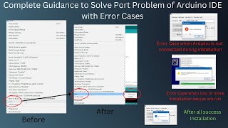 How to solve port problem of Arduino IDE  Error while installing computer driver arduino [upl. by Audwen]