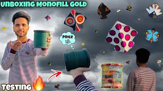 Unboxing amp Testing Monofil Gold🔥 Full Review  Best Manjha For Kite Flying😍  Kite Vlog 2023 [upl. by Anatsirhc]