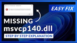 MSVCP140dll Errors The Ultimate Guide to Fixing This Common Windows Issue No Tech Skills Required [upl. by Weslee]