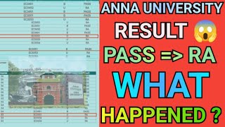 Anna University Pass to Arrear Result 😱  Engineering Pass to RA Result  What Happened🙃resultau [upl. by Nauqal287]