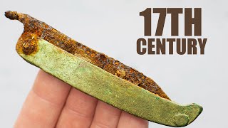 Very Old Rusty Pocket Knife Restoration Knife of the 17th18th century [upl. by Hctim]