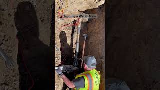 Denver Water drilling a new tap through our saddle Then we connect copper pipe waterline [upl. by Saimerej]