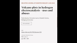 Volcano plots in hydrogen electrocatalysis – uses and abuses  RTCLTV [upl. by Ailecra]