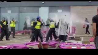 MORE BREAKING FOOTAGE🚨ROTHERHAM RIOT CLASH WITH POLICE SMASH HOTEL WITH IMMIGRANTS INSIDE [upl. by Curran]