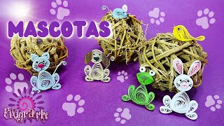 🐾 6 MASCOTAS en filigrana de papel Paso a paso [upl. by Cattima]