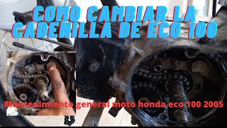 Como cambiar la cadenilla de moto honda eco 100 [upl. by Irok949]