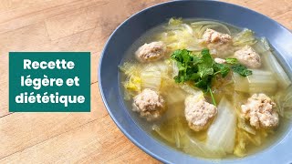 Boulettes de POULET cuites dans un bouillon  recette diététique et légère [upl. by Johannes823]