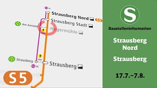 SBahn Berlin Baustelleninformation  Strausberg Nord – Strausberg S5 [upl. by Oibaf]