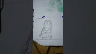 little girl drawing anime youtubeshorts shorts girl cartoon anime drawing sketch [upl. by Westmoreland]