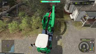 Mowing and baling Grass Clearing Trees and more  FARMING SIMULATOR 25 [upl. by Eicam]