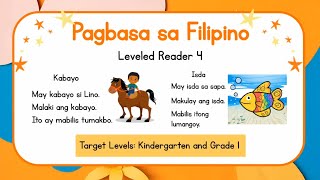 Reading Lesson Filipino  Kindergarten and Grade 1 Filipino Reading Practice Leveled Reader 4 [upl. by Nicoline779]