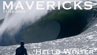 Hello Winter  Mavericks Opening Season Swell  November 12th 2024  Big Wave Surfing [upl. by Pilihp]