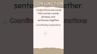 CONJUNCTION  Connectors in English Grammar  partsofspeech conjunction arcbrainsparks [upl. by Ylimme]