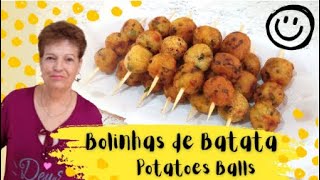 ESSES BOLINHOS DE BATATA VÃO CONQUISTAR TODO MUNDO  APERITIVOS DE BATATA Potatoes Balls Appetizer [upl. by Oiligriv]