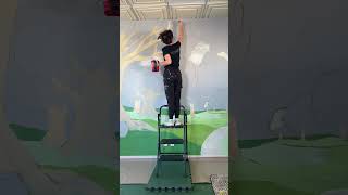 Color blocking for a large fairytale inspired mural muralprocess muralprogress [upl. by Eannyl]