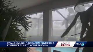 Iowans living in Florida share overnight experience dealing with Hurricane Milton [upl. by Atsirhc]