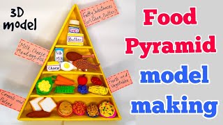 Food pyramid model making ideas DIY science project food pyramid 3d model [upl. by Illyes]