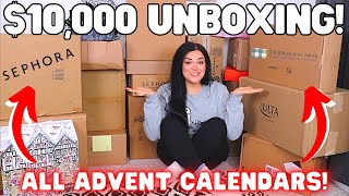 WORTH OVER 10000  Huge Advent Calendar Sneak Peak Unboxing [upl. by Yemac]