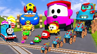 Fat Cars vs LONG CARS with Big amp Small MCqueen vs Spinner Wheels with Thomas Train  BeamNGdrive [upl. by Amer960]