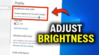 How to Adjust BRIGHTNESS on Windows 10 Updated2024 [upl. by Ymer536]