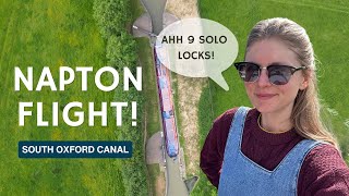 Napton Flight on the South Oxford Canal  Solo Narrowboat Adventures with May [upl. by Cormier817]