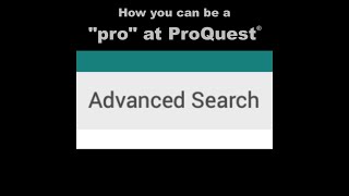 How to Use ProQuest Like a Pro [upl. by Hymen253]