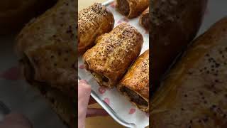 Recipe for the ultimate sausage roll UK using puff pastry with sausage meat  lunchbox ideas [upl. by Bunker520]