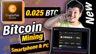 Earn 00023 BTC🚀 Free Bitcoin Mining App Without Investment 2023  Cryptotab Browser Pc Mining 🤑 [upl. by Bone]