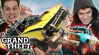 ROOFTOP DEMOLITION DERBY Grand Theft Smosh [upl. by Nosde]