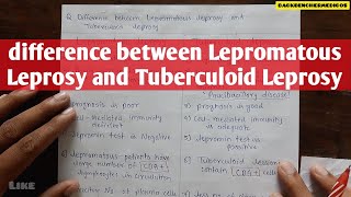 difference between lepromatous leprosy and tuberculoid leprosy  microbiology [upl. by Ayal99]