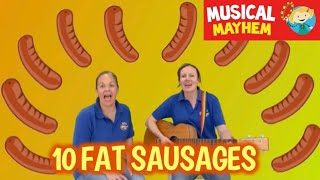 10 Fat Sausages Sizzling in a Pan  Nursery Rhyme  Musical Mayhem [upl. by Allenad]