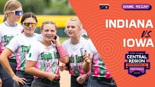 Game Highlights Iowa vs Indiana  Little League Softball Central Region Tournament [upl. by Bonne]