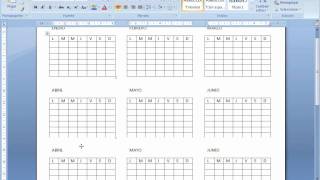 como hacer un calendario en Word 2007 [upl. by Florida]