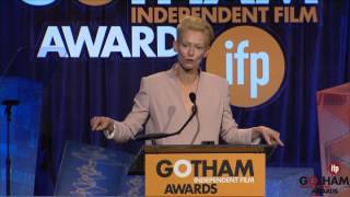 Tilda Swinton accepting a Gotham Tribute at the 2014 Gotham Independent Film Awards [upl. by Sherrie746]