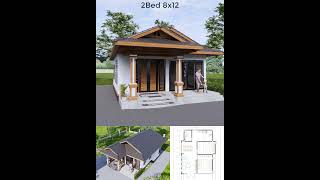 Cottage House Plans 8x12 Meter 26x40 Feet 2 Beds Gable Roof homedesign homeplan housedesign home [upl. by Urbai]