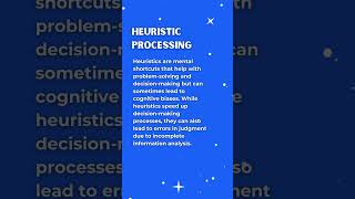 Heuristic Processing Speed vs Accuracy in DecisionMaking psychology heuristics decisionmaking [upl. by Von]