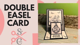 Double Easel Card Tutorial  Fun Fancy Fold Card [upl. by Aneek]